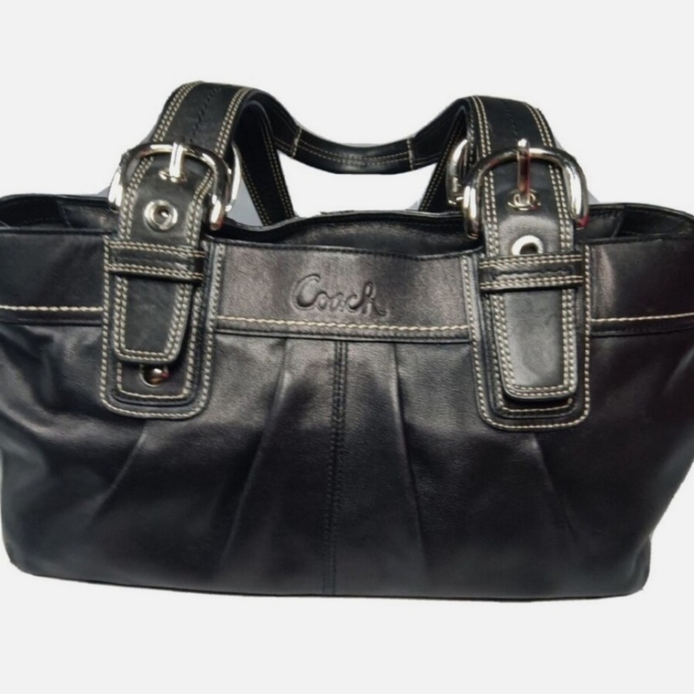 AUTHENTIC NUC COACH SOHO Black leather Satchel tote